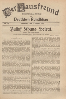 Der Hausfreund : Unterhaltungs-Beilage zur Deutschen Rundschau. 1929, Nr. 190 (22 August)