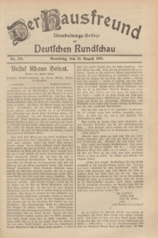 Der Hausfreund : Unterhaltungs-Beilage zur Deutschen Rundschau. 1929, Nr. 196 (29 August)