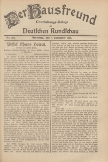 Der Hausfreund : Unterhaltungs-Beilage zur Deutschen Rundschau. 1929, Nr. 203 (7 September)