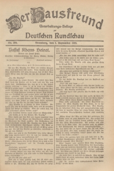 Der Hausfreund : Unterhaltungs-Beilage zur Deutschen Rundschau. 1929, Nr. 204 (8 September)