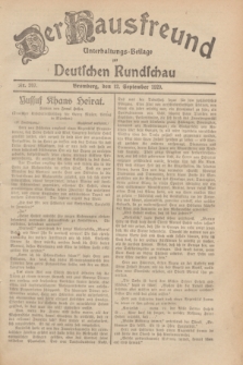 Der Hausfreund : Unterhaltungs-Beilage zur Deutschen Rundschau. 1929, Nr. 207 (12 September)