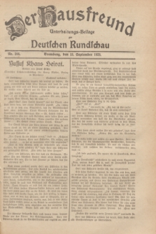 Der Hausfreund : Unterhaltungs-Beilage zur Deutschen Rundschau. 1929, Nr. 208 (13 September)