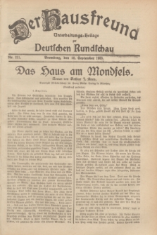 Der Hausfreund : Unterhaltungs-Beilage zur Deutschen Rundschau. 1929, Nr. 221 (28 September)