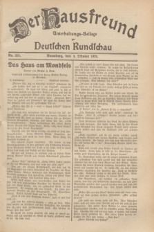 Der Hausfreund : Unterhaltungs-Beilage zur Deutschen Rundschau. 1929, Nr. 226 (4 Oktober)