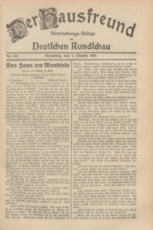 Der Hausfreund : Unterhaltungs-Beilage zur Deutschen Rundschau. 1929, Nr. 229 (8 Oktober)