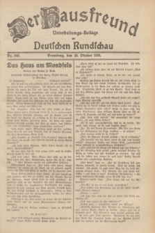 Der Hausfreund : Unterhaltungs-Beilage zur Deutschen Rundschau. 1929, Nr. 240 (20 Oktober)