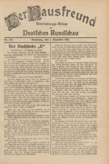 Der Hausfreund : Unterhaltungs-Beilage zur Deutschen Rundschau. 1929, Nr. 276 (5 Dezember)