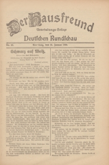 Der Hausfreund : Unterhaltungs-Beilage zur Deutschen Rundschau. 1930, Nr. 20 (25 Januar)