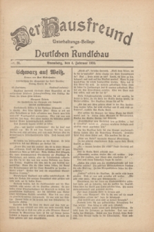Der Hausfreund : Unterhaltungs-Beilage zur Deutschen Rundschau. 1930, Nr. 28 (4 Februar)