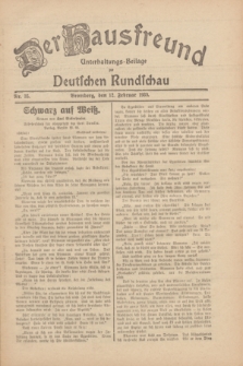 Der Hausfreund : Unterhaltungs-Beilage zur Deutschen Rundschau. 1930, Nr. 35 (12 Februar)