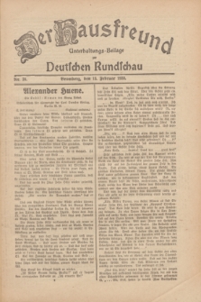 Der Hausfreund : Unterhaltungs-Beilage zur Deutschen Rundschau. 1930, Nr. 38 (15 Februar)