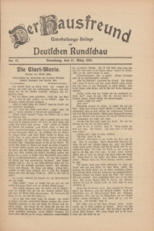 Der Hausfreund : Unterhaltungs-Beilage zur Deutschen Rundschau. 1930, Nr. 72 (27 März)