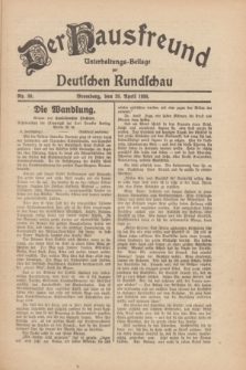Der Hausfreund : Unterhaltungs-Beilage zur Deutschen Rundschau. 1930, Nr. 98 (29 April)