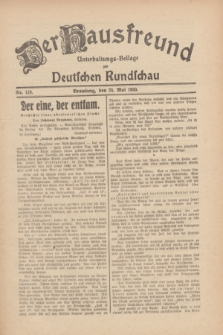 Der Hausfreund : Unterhaltungs-Beilage zur Deutschen Rundschau. 1930, Nr. 119 (24 Mai)