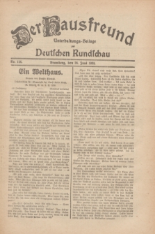 Der Hausfreund : Unterhaltungs-Beilage zur Deutschen Rundschau. 1930, Nr. 146 (28 Juni)