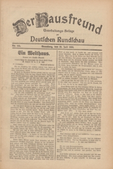 Der Hausfreund : Unterhaltungs-Beilage zur Deutschen Rundschau. 1930, Nr. 165 (20 Juli)