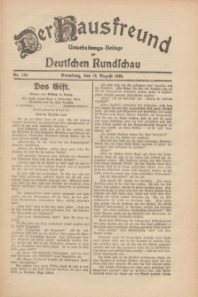Der Hausfreund : Unterhaltungs-Beilage zur Deutschen Rundschau. 1930, Nr. 186 (14 August)