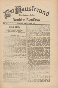 Der Hausfreund : Unterhaltungs-Beilage zur Deutschen Rundschau. 1930, Nr. 196 (27 August)