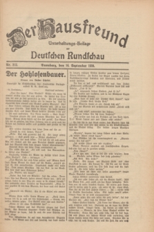 Der Hausfreund : Unterhaltungs-Beilage zur Deutschen Rundschau. 1930, Nr. 212 (14 September)