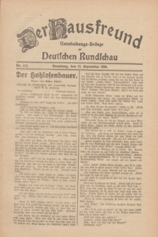 Der Hausfreund : Unterhaltungs-Beilage zur Deutschen Rundschau. 1930, Nr. 213 (16 September)