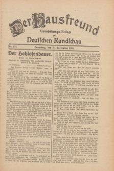 Der Hausfreund : Unterhaltungs-Beilage zur Deutschen Rundschau. 1930, Nr. 218 (21 September)