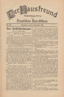 Der Hausfreund : Unterhaltungs-Beilage zur Deutschen Rundschau. 1930, Nr. 220 (24 September)