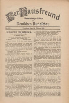 Der Hausfreund : Unterhaltungs-Beilage zur Deutschen Rundschau. 1930, Nr. 237 (14 Oktober)