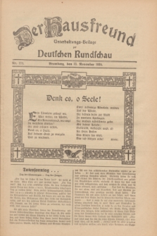 Der Hausfreund : Unterhaltungs-Beilage zur Deutschen Rundschau. 1930, Nr. 271 (23 November)