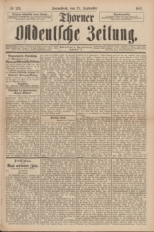 Thorner Ostdeutsche Zeitung. 1887, № 223 (24 September)