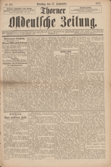 Thorner Ostdeutsche Zeitung. 1887, № 225 (27 September)