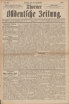 Thorner Ostdeutsche Zeitung. 1887, № 228 (30 September)