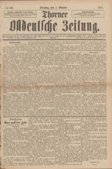 Thorner Ostdeutsche Zeitung. 1887, № 231 (4 Oktober)