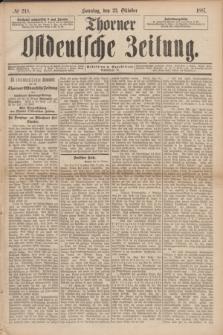 Thorner Ostdeutsche Zeitung. 1887, № 248 (23 Oktober) + dod.