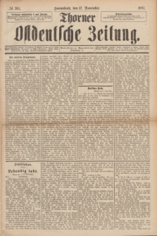 Thorner Ostdeutsche Zeitung. 1887, № 265 (12 November)