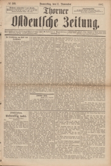 Thorner Ostdeutsche Zeitung. 1887, № 269 (17 November)