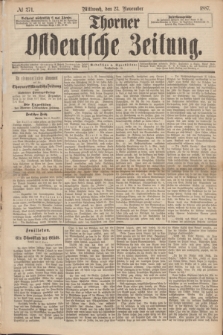 Thorner Ostdeutsche Zeitung. 1887, № 274 (23 November)