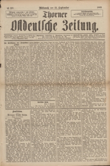 Thorner Ostdeutsche Zeitung. 1889, № 218 (18 September)