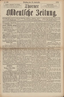 Thorner Ostdeutsche Zeitung. 1889, № 223 (24 September)