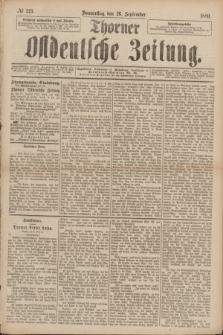 Thorner Ostdeutsche Zeitung. 1889, № 225 (26 September)