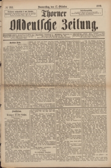 Thorner Ostdeutsche Zeitung. 1889, № 243 (17 Oktober)