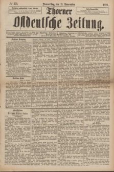 Thorner Ostdeutsche Zeitung. 1889, № 273 (21 November)