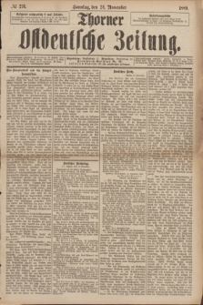 Thorner Ostdeutsche Zeitung. 1889, № 276 (24 November) + dod.