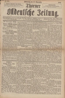 Thorner Ostdeutsche Zeitung. 1889, № 278 (27 November)