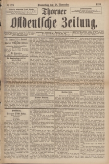 Thorner Ostdeutsche Zeitung. 1889, № 279 (28 November)