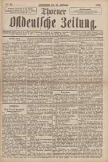Thorner Ostdeutsche Zeitung. 1890, № 45 (22 Februar)