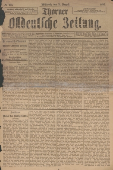 Thorner Ostdeutsche Zeitung. 1892, № 203 (31 August)