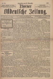 Thorner Ostdeutsche Zeitung. 1897, № 278 (27 November)