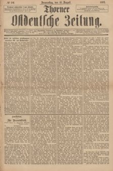 Thorner Ostdeutsche Zeitung. 1893, № 186 (10 August)