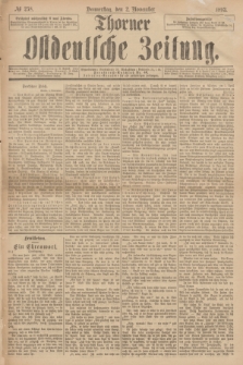 Thorner Ostdeutsche Zeitung. 1893, № 258 (2 November)