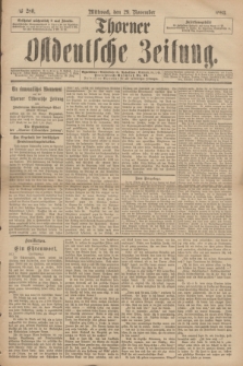 Thorner Ostdeutsche Zeitung. 1893, № 280 (29 November)